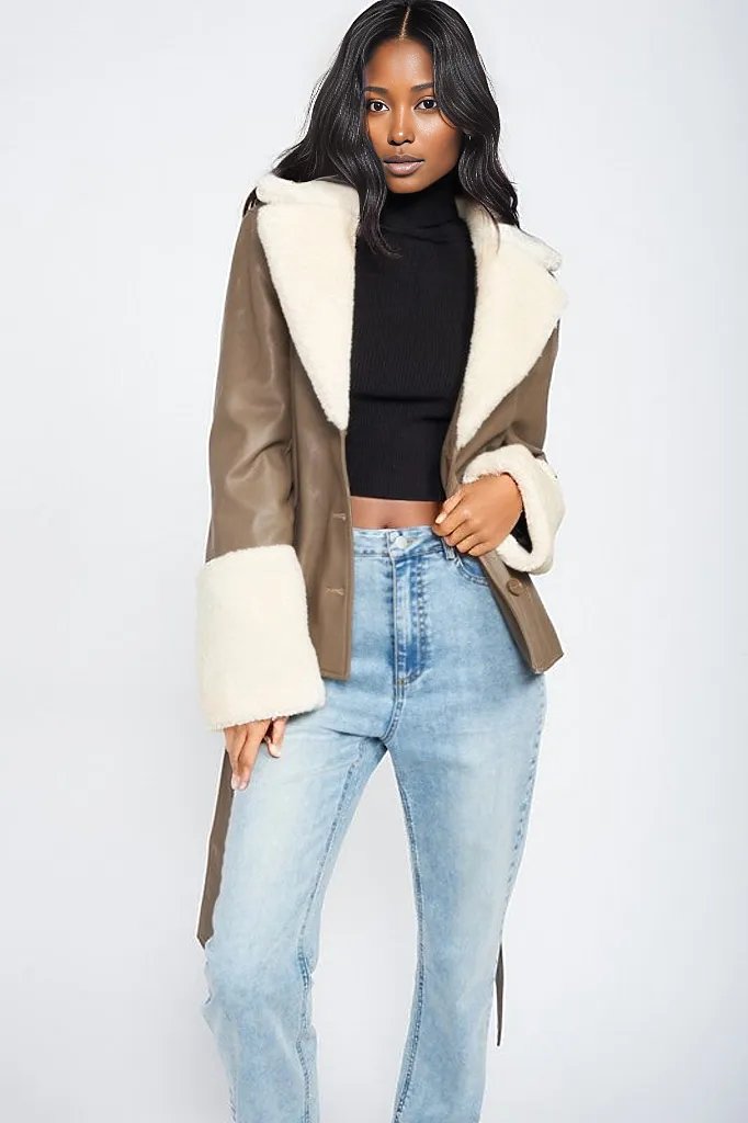 Faux Shearling Trimmed Jacket