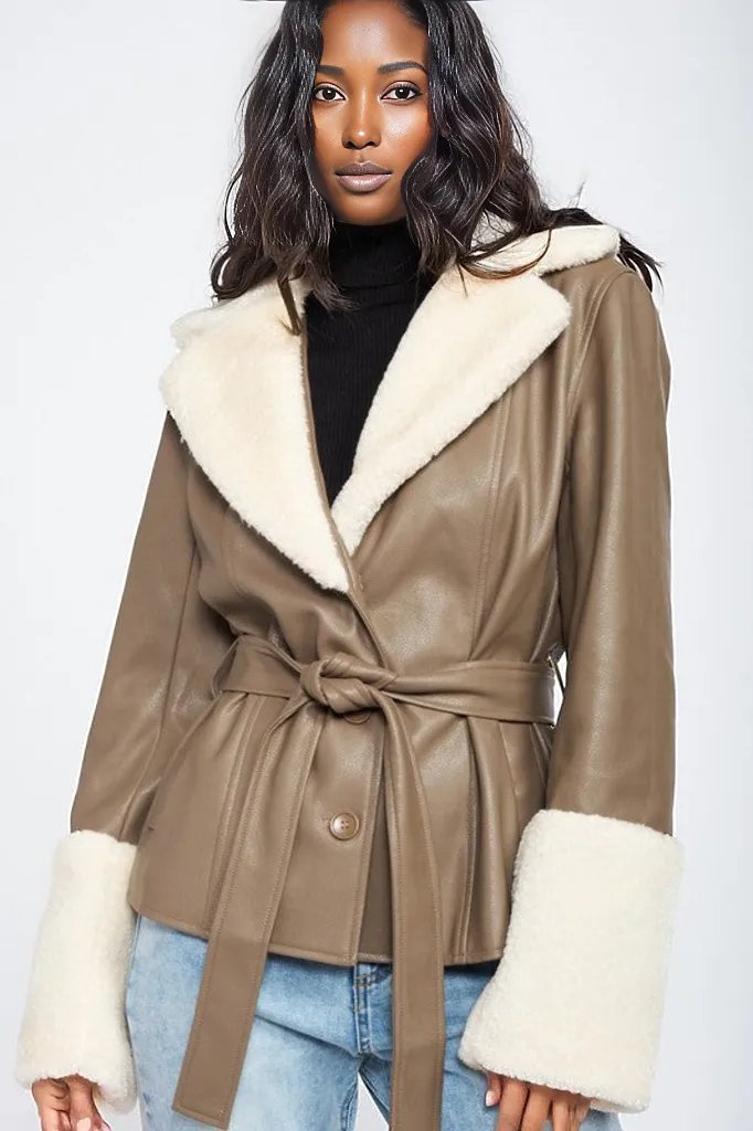 Faux Shearling Trimmed Jacket