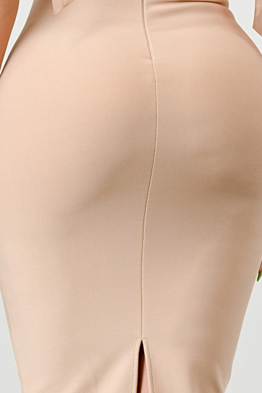Fitted Bandage Midi Dress_skirt