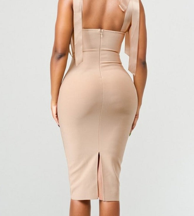Fitted Bandage Midi Dress_backview