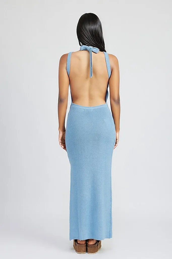 Halter Maxi Dress with Open Back