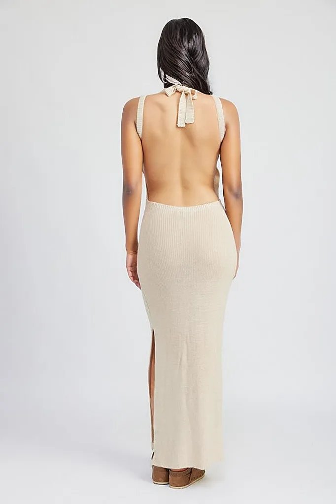Halter Maxi Dress with Open Back