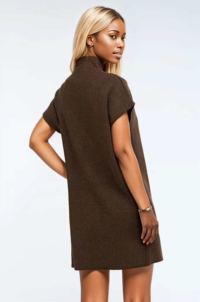 mock neck sweater dress