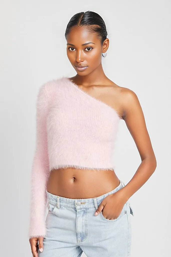 One Shoulder Sweater Crop