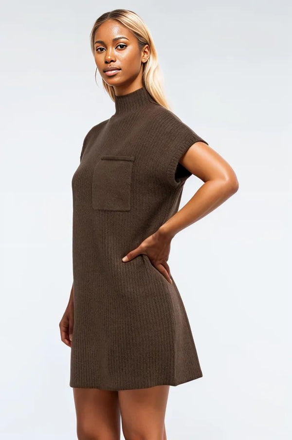 mock neck sweater dress