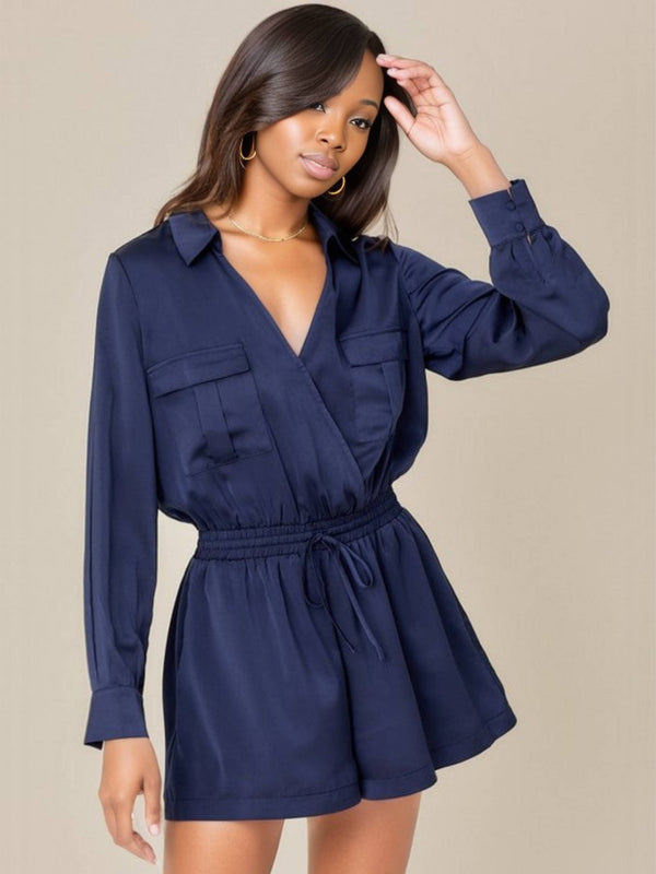 Utility Romper with Front Pockets